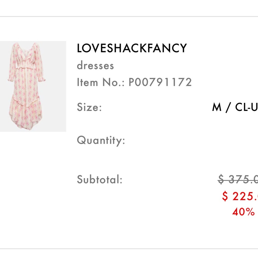 LoveShackFancy Pink High Low Dress